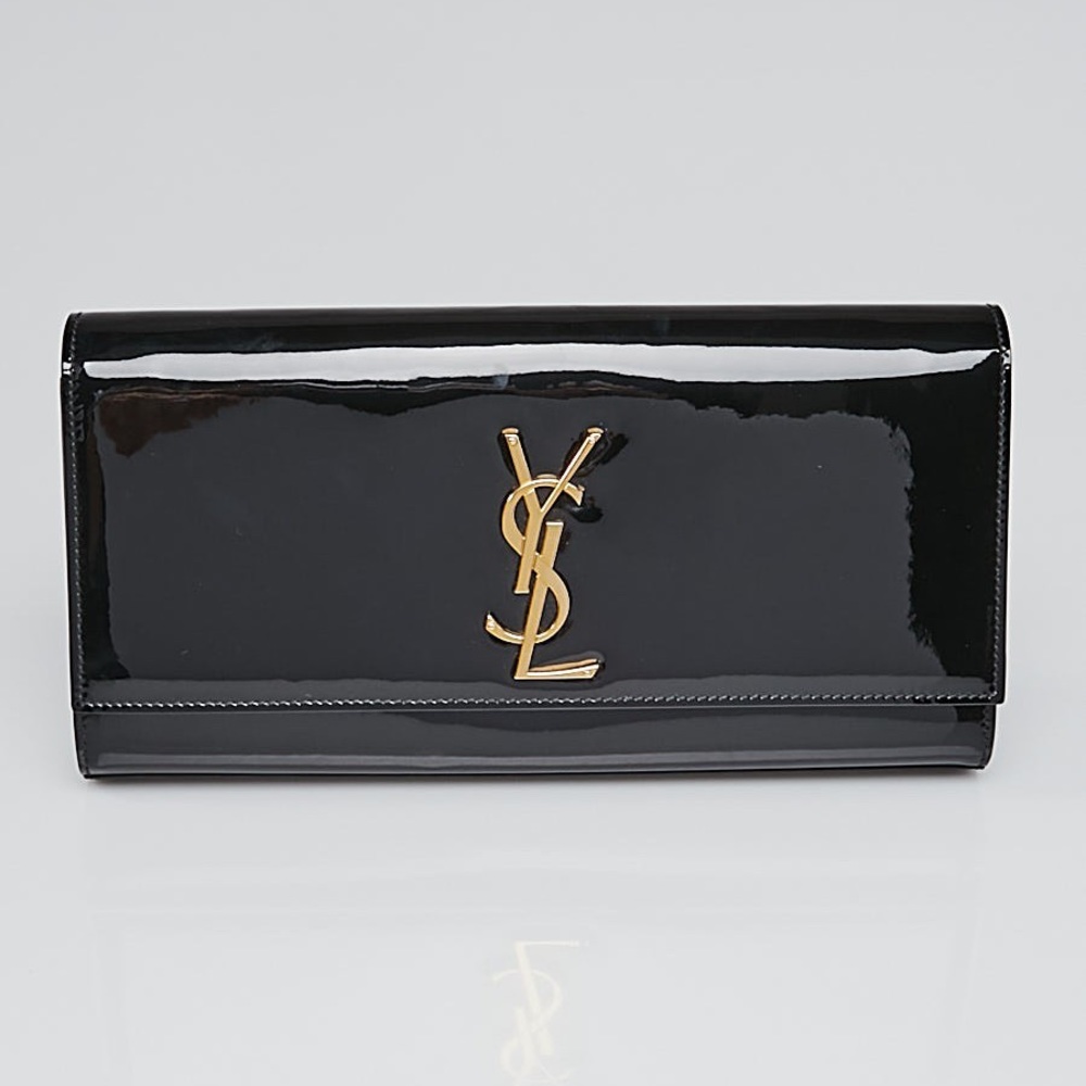 YSL
Black Patent Leather Cassandre Clutch Bag